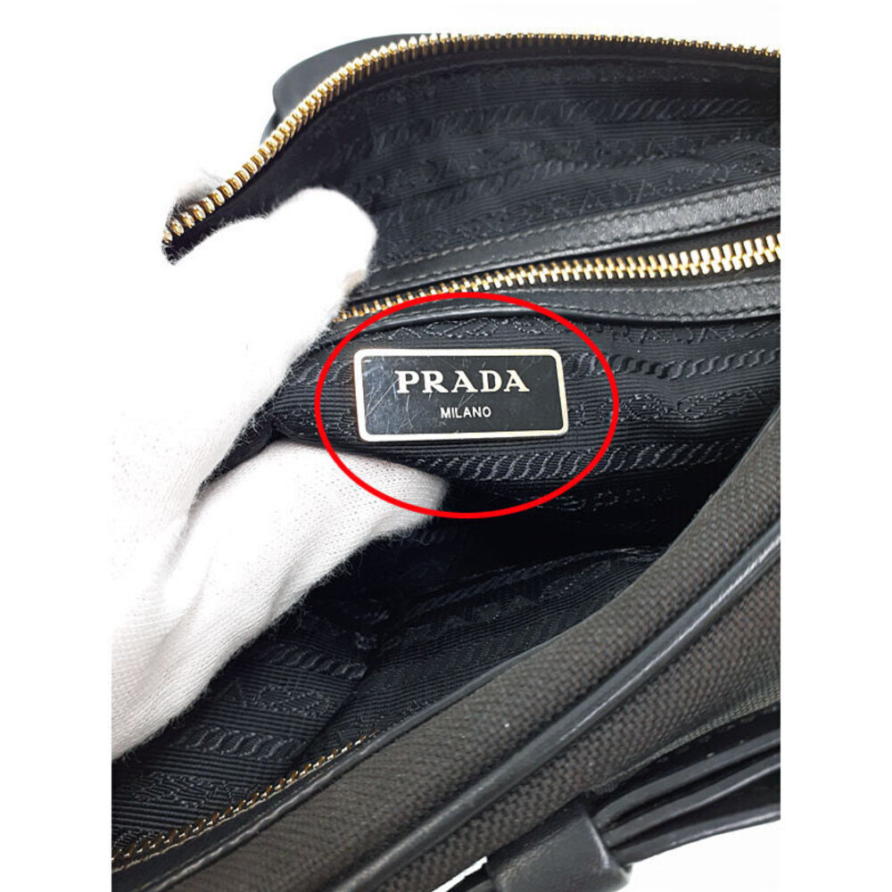 Prada Logo Jacquard Camera Bag black canvas bow - Picture 4 of 9